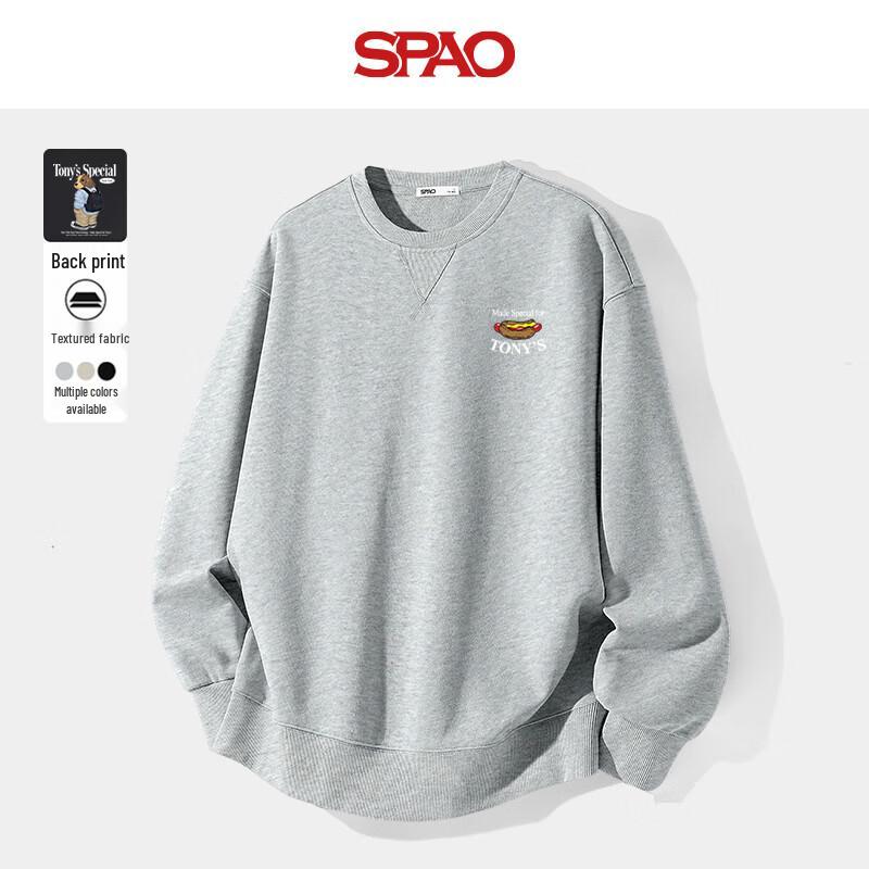 

SPAO SPWY25SY08LD Men s SP Bag Dog Print Crew Neck Sweatshirt M