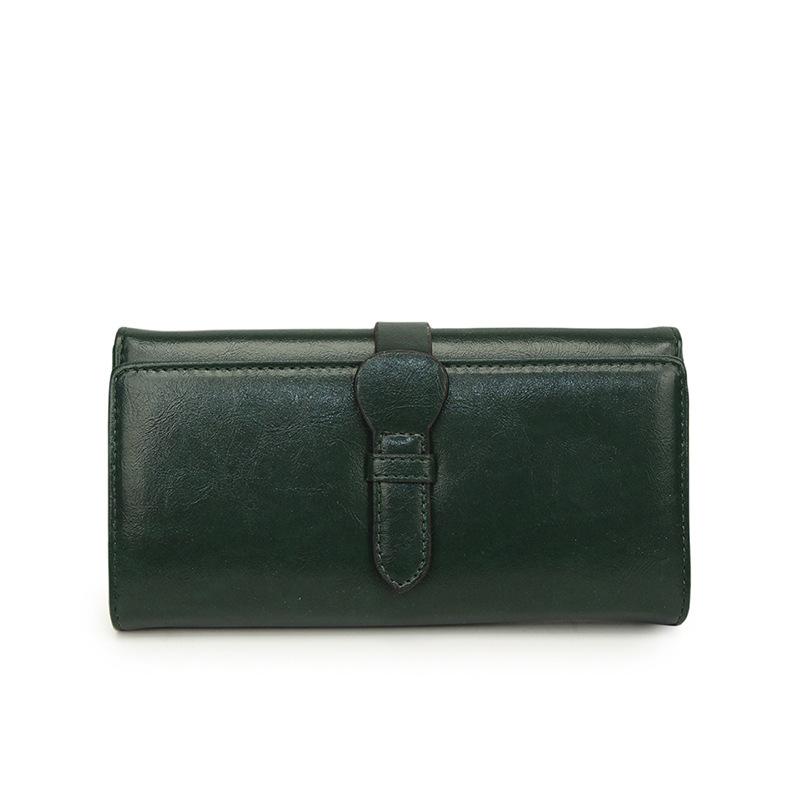 New women's wallet solid color fashion long wallet fashion magnetic buckle change purse