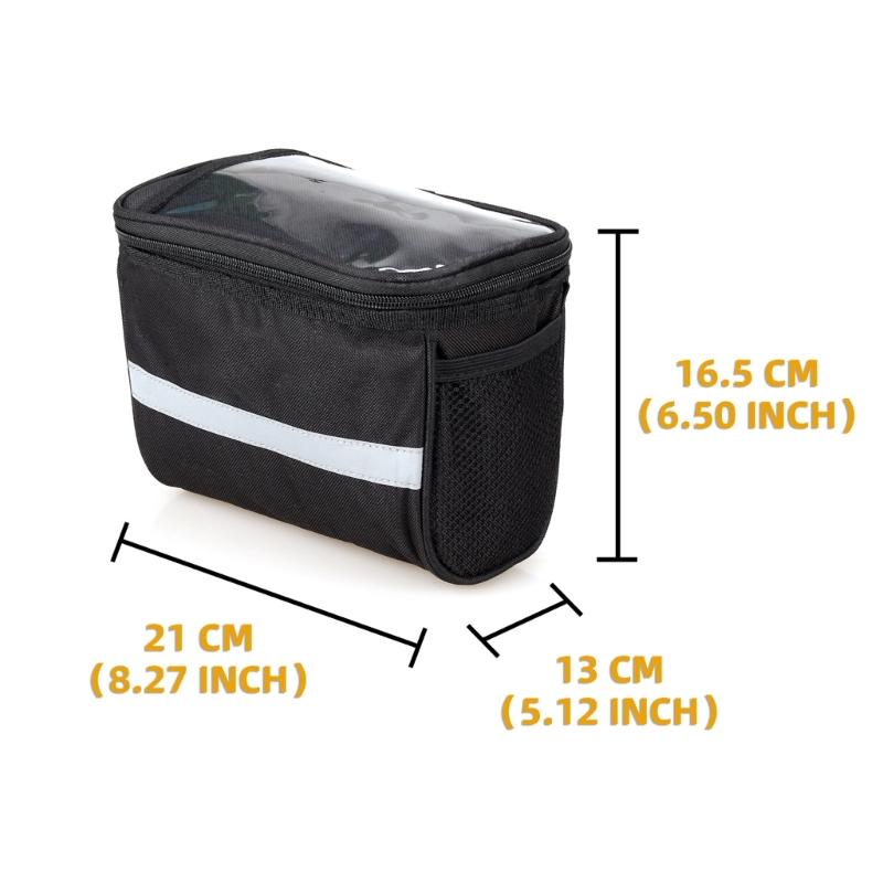 Bicycles Handlebar Bag Bike Panniers Coolers Bag with Reflective Strips Front Handlebar Storage Pouches Cycling Accessory