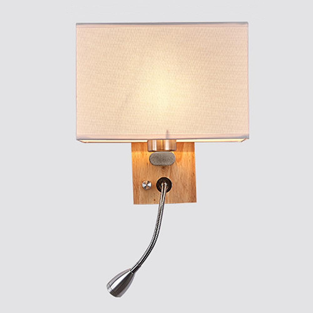 Wall Light LED Modern Wood Indoor Corridor Wall Mounted Sconce Without Bulb Chinese Style White