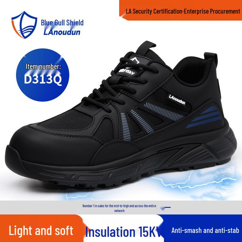 Blue Gull Shield Men's Low-Top Safety Shoes – Lightweight, Anti-Smash, Anti-Puncture, Wear-Resistant, Durable Work Footwear