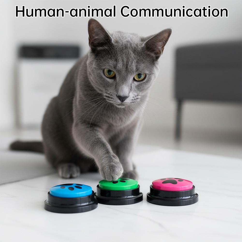5colors Dog Cat Communication Buttons Voice Recording Button for Pet Training Buzzer 30 Second Record Playback Interactive Pet T