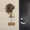 Dog Head Resins Statue Doorbell with Welcome Sign Farmhouses Entryway Wall Hanging Bells Ornament Easy Installation
