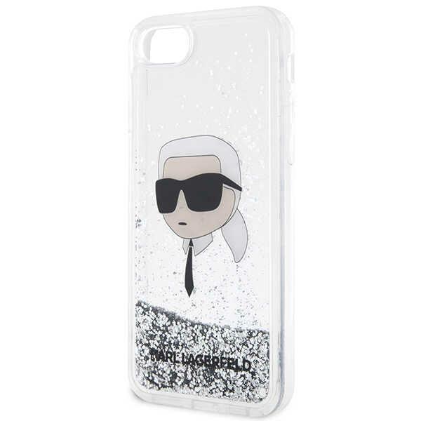 Etui Do iPhone 7 Karl Lagerfeld Glitter Karl Head Srebrne