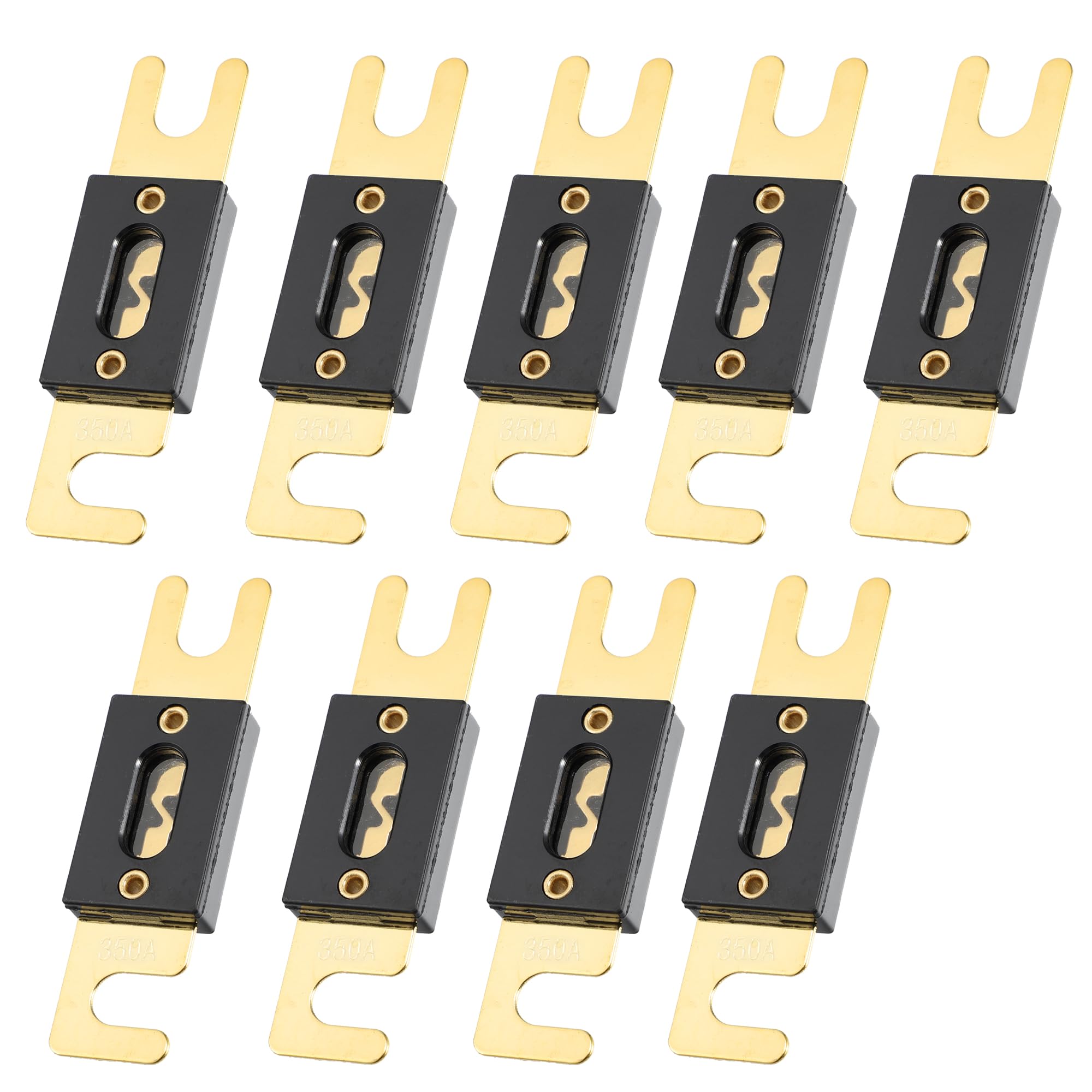 

X AUTOHAUX ANL Fuse Gold Tone Plated 350A Universal Inverter for Auto Vehicle Truck Audio 9pcs 350A золотой