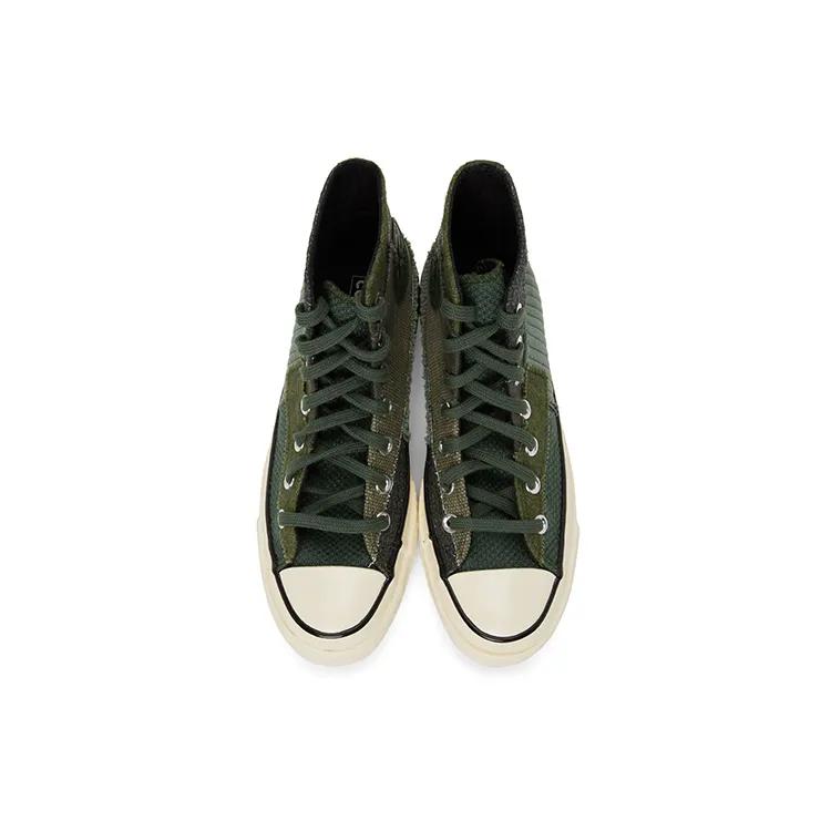 Converse Chuck 70 Hi 'Mono Patchwork - Black Forest' (Unisex) Black / Forest Green / Egret / Sand Canvas Shoes 167138C