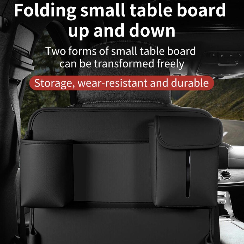 Backseat Car Organizer Foldable PU Leather Multifunctional Auto Supplies Seat Back Organizer For Vehicle Truck SUV Van Door Road