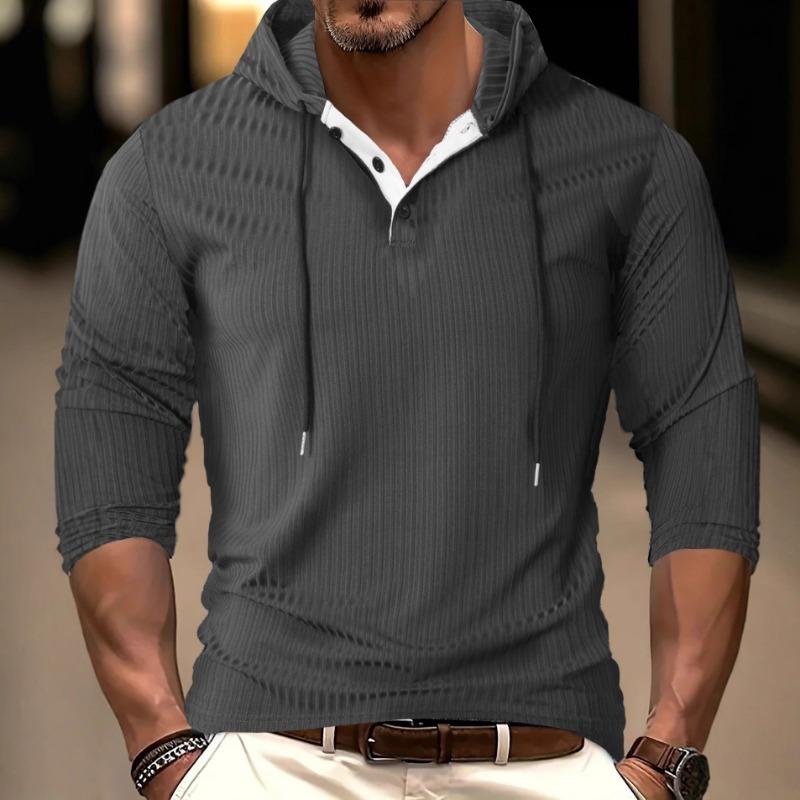 Men's Autumn and Winter Long-sleeved Casual Sports Long-sleeved Pullover Hooded Stretch Sweatshirt