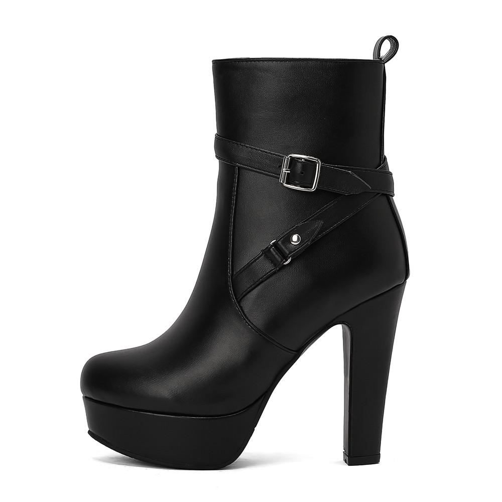 Fashion Fashion Platform Boots Women Sexy Rivets Ankle Boots For Women Red Yellow White Black Short Party Shoes Lady Footwear Size 34-46