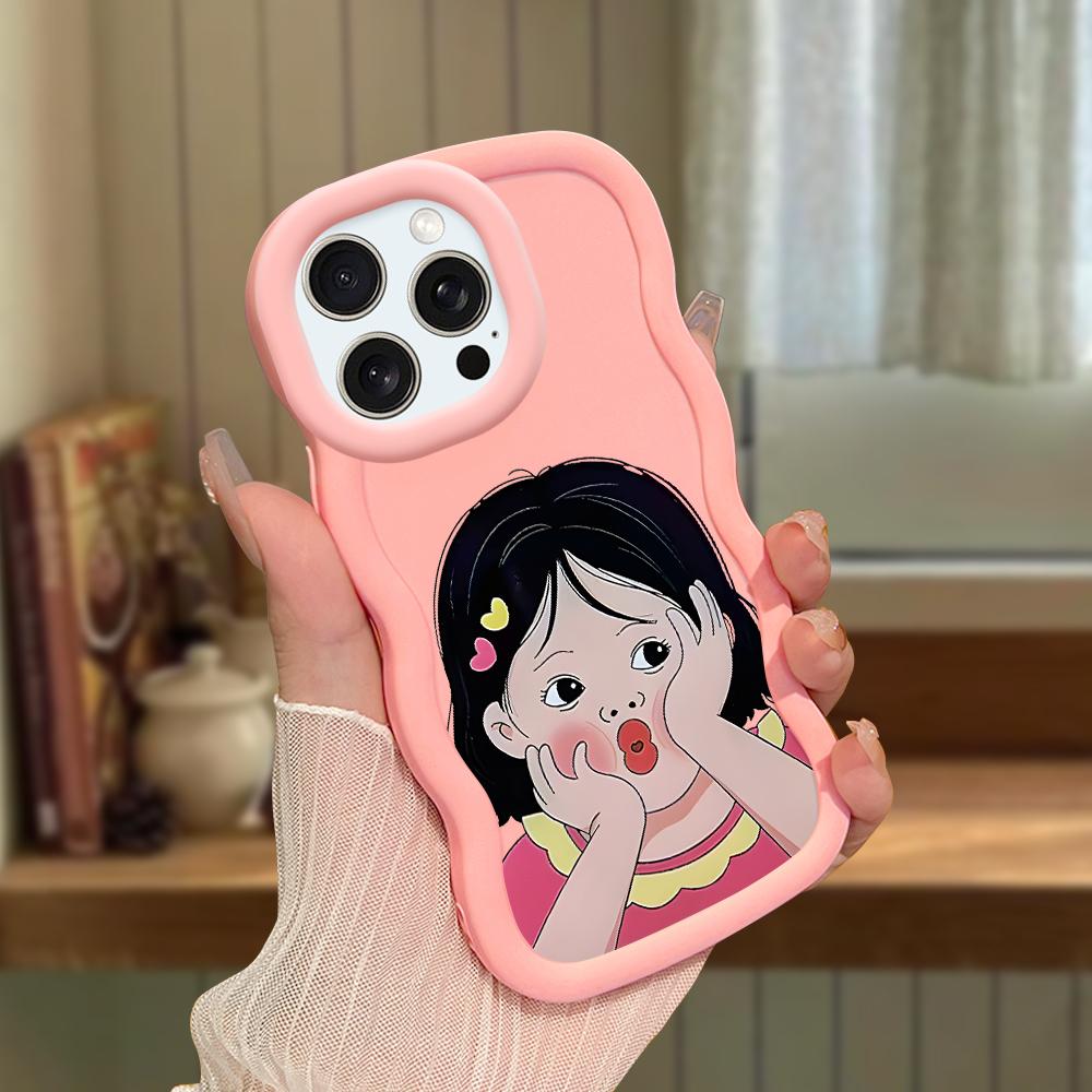 Big Wave Edge Soft Silicone Material Macaron Phone Case Shockproof Protective Rubber Casing for iPhone Samsung Huawei Honor Xiaomi Redmi OnePlus Moto