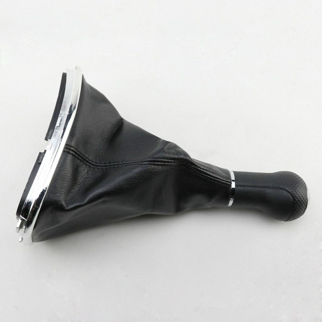 New 5 Speed Gear Shift Knob Gaitor Boot Black PU Leather for    Jetta GTi MK4 1999 2004