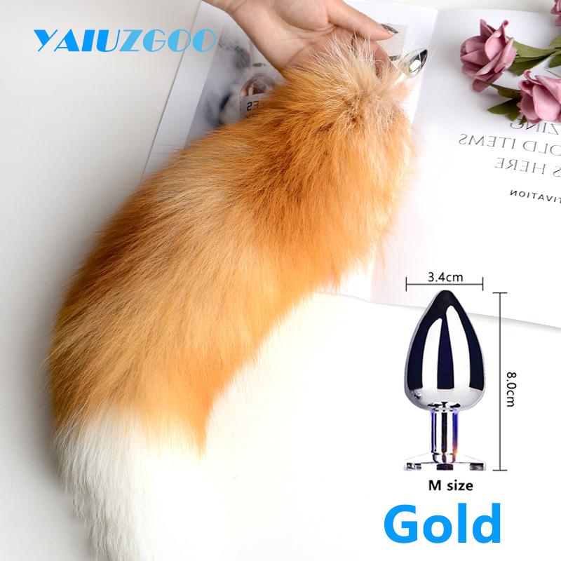 Separable Anal Plug Fox Tail Woman Cosplay Play Toy Natural Long Fox Tail Butt Plug Anal Sex Toys for Adult Products Couples