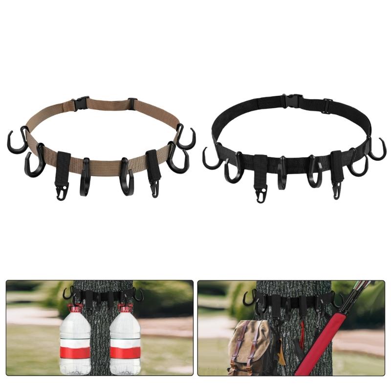 Treestand Strap Gear Hangers, Multiple Hook Accessory Holder Hunting Gears Tree Hangers for Hunting Equipment on Tree