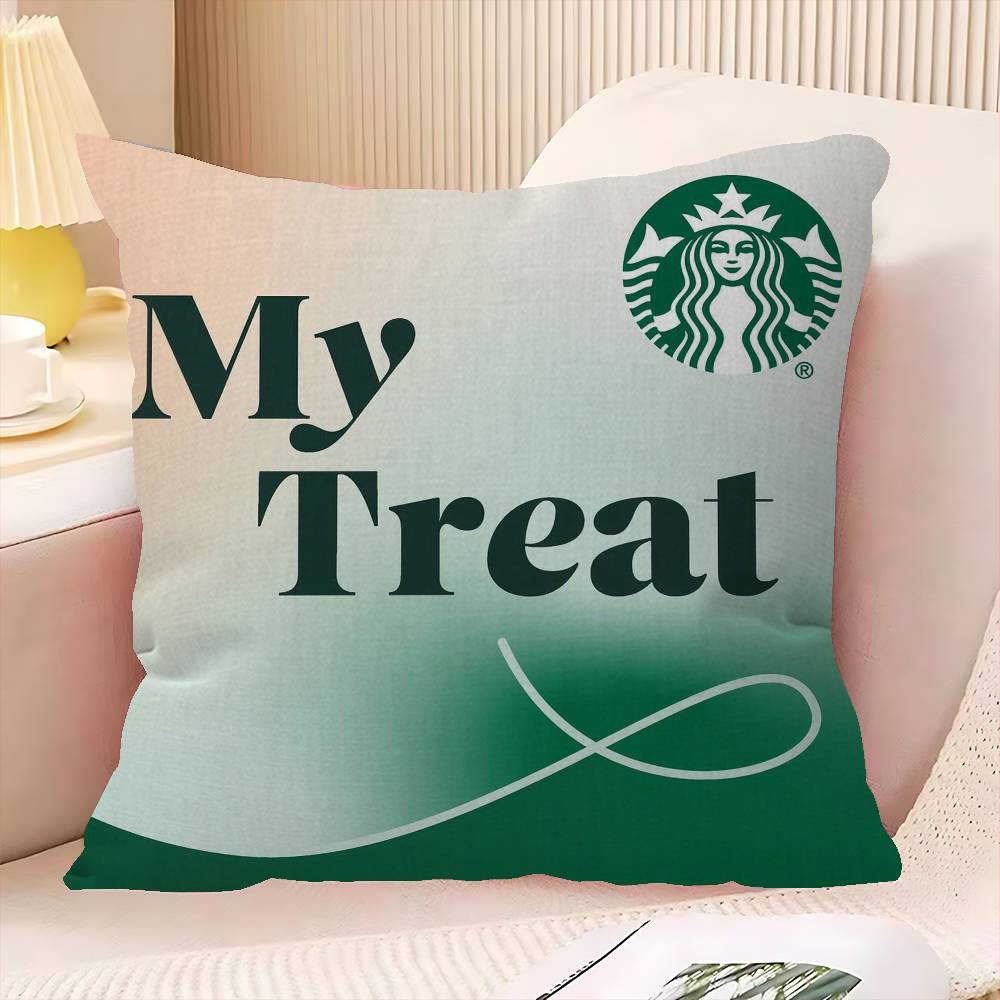 Cool S-Starbucks LOGO Cushion Cover Car Throw Pillow Case For Sofa Car Christmas Gift 40x40cm 45x45cm