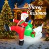 6.8FT Xmas Holiday Inflatable Yard Decoration Santa Gift Bag Polar Bear LED Christma Decor Toy Supplies Home Decor Ornament Gift