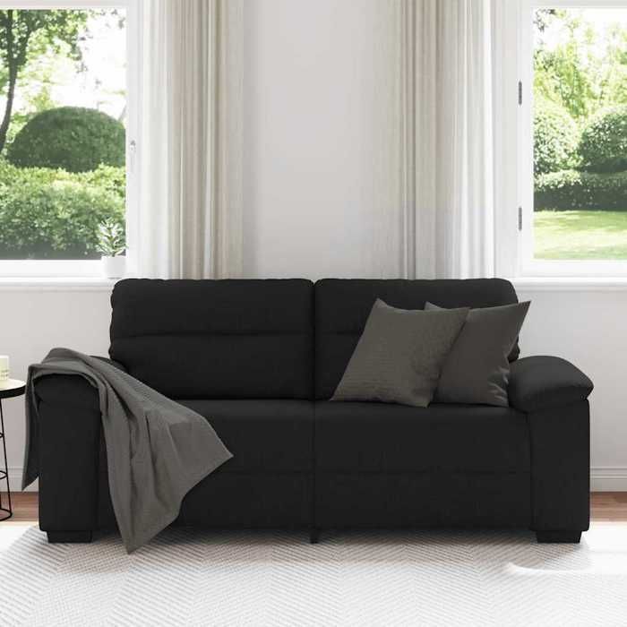 VidaXL Canapé à 2 places noir 140 cm tissu 4105309