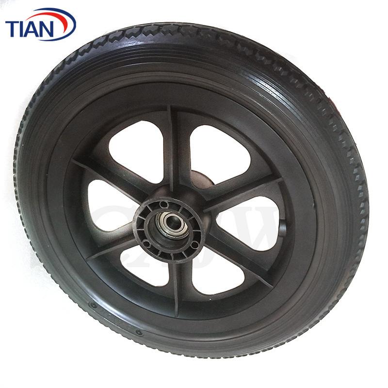 Caster Assembly 12" Solid Tire Wheel 12 Inch 12 1/2 X 2 1/4 Rear Wheel for Manual Wheelchairs Handcart