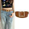 Women'S Belt Vintage Carved Needle Buckle Punk Hip Hop Rock Style Jeans Belt Y2K Belt Pu Leather Belt