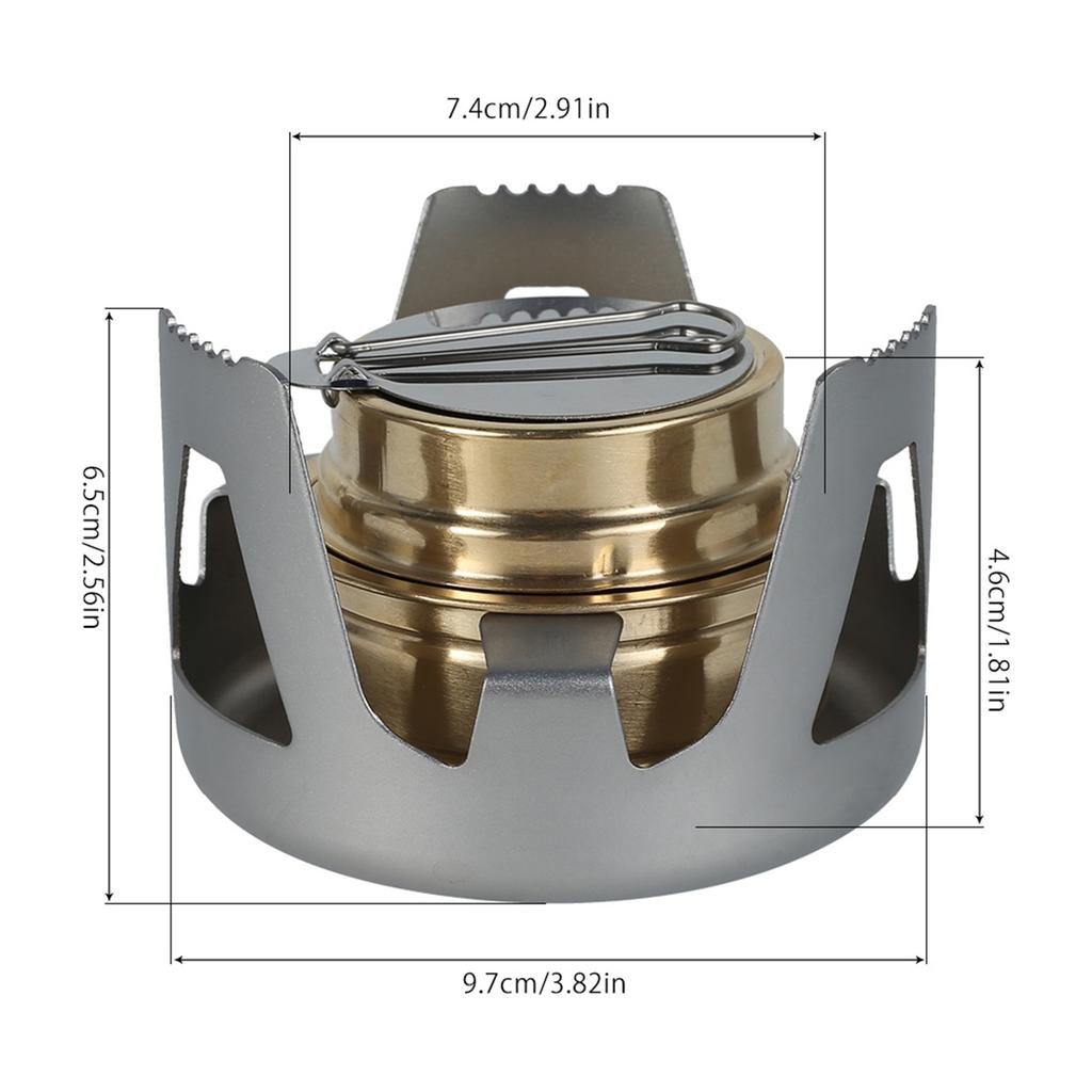 Portable Alcohol Stove Outdoor Picnic Stove Camping Cookware Brass Spirit Burner with Aluminium Stand Camping Survival Supplies