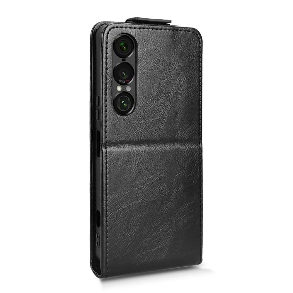 For Sony Xperia 1 VII Stand Case Magnetic Clasp Vertical Flip Leather Phone Cover with Card Holder