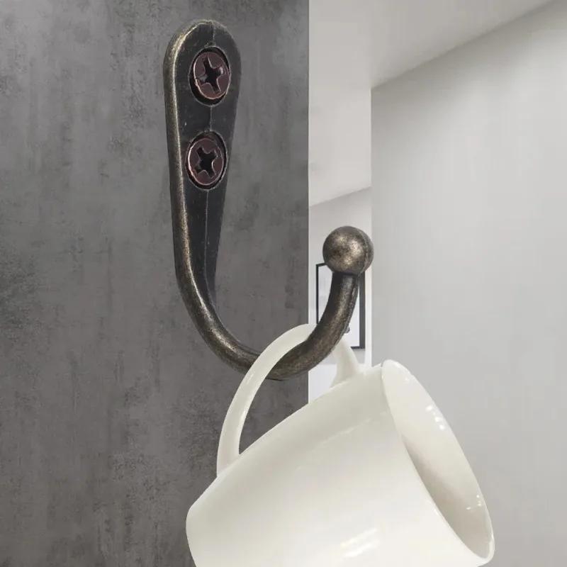 1/40ks Víceúčelové háčky se šrouby Slitina zinku Nástěnné Držák na klíče Oblečení Klobouk Hrnek Ručník Kuchyň Koupelna Úložný prostor