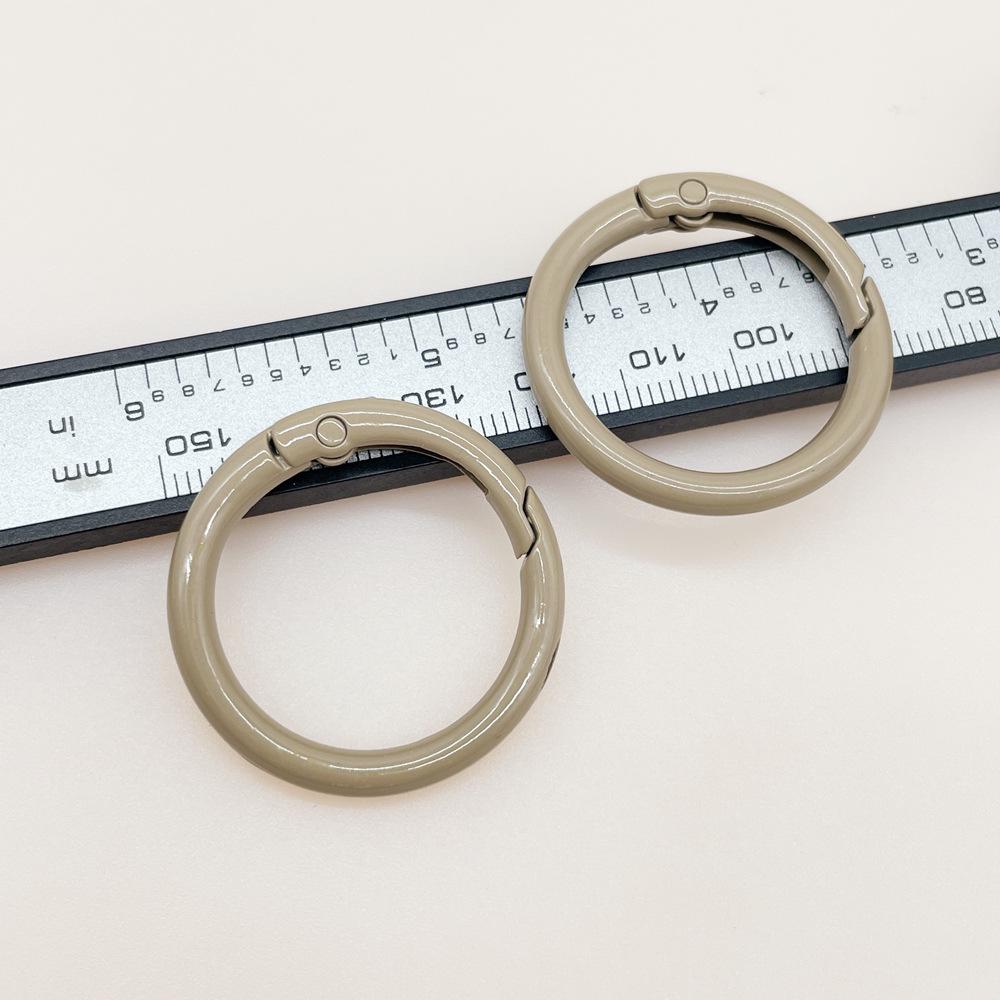 33mm Colorful Coil Spring Snap Buckle Luggage Bag Doll Keychain Ring Ornament