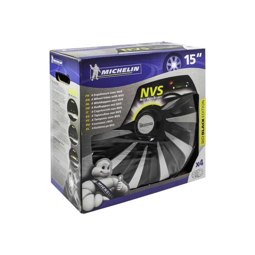 Set of 4 Silver/Black 15 inches 38.10 cm MICHELIN 92014 Wheel Trim Louise with Reflector System N.V.S Set of 4 Silver/Black 15 inches 38.10 cm MICHELIN 92014 Wheel Trim Louise with Reflector System N.V.S