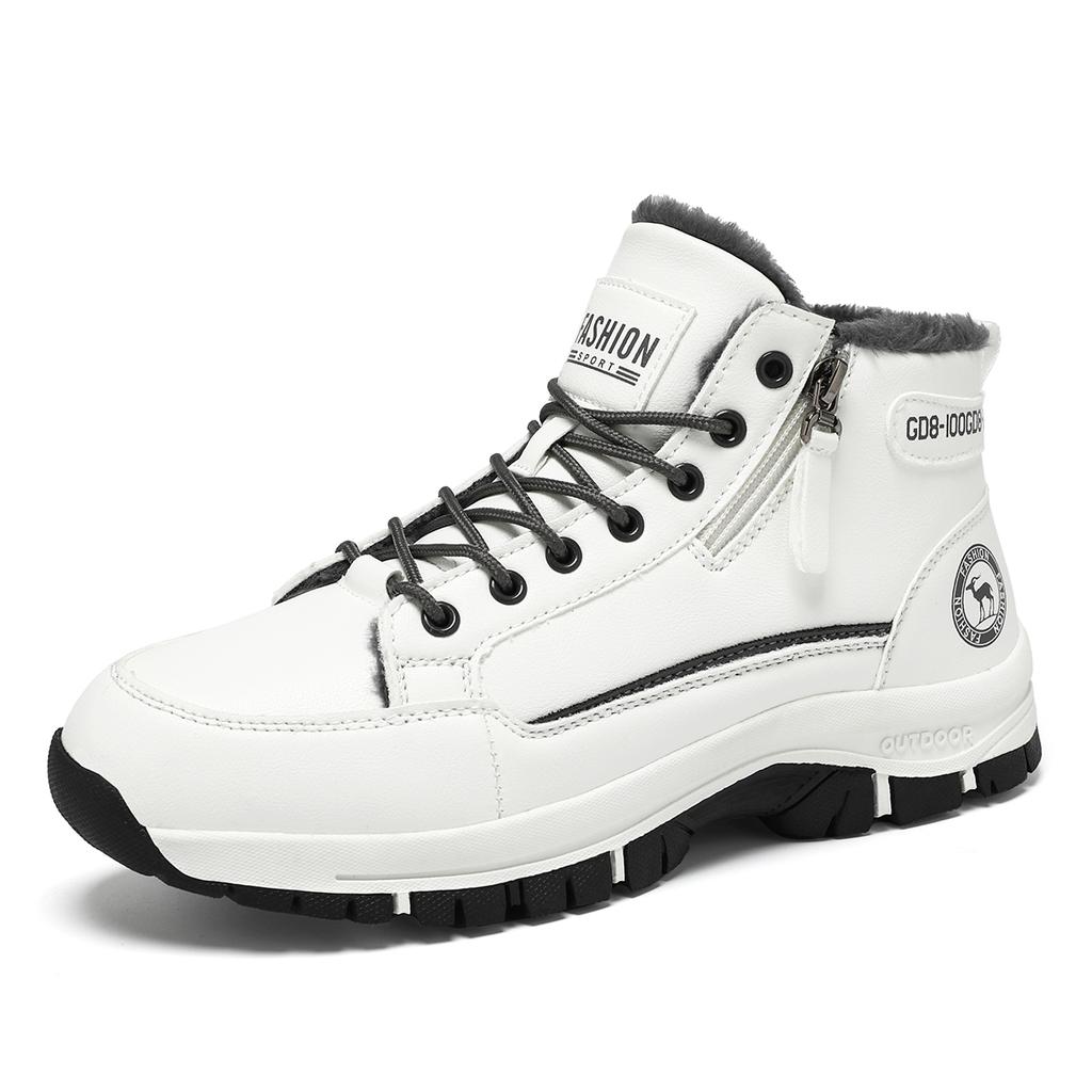 TUINANLE מגפי שלג לגברים נעלי סניקרס חורפיות מכותנה סופר חמות קטיפתיות גברים חיצוניות מונעות החלקה קלות משקל מגפי טיולים נעלי עבודה