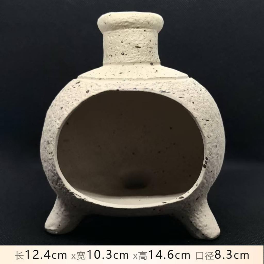 Handmade Ceramic Tabletop Chimney Incense Burner Painted  Chiminea For Incense Cones Charcoal Sage or Palo Santo Burning Holder