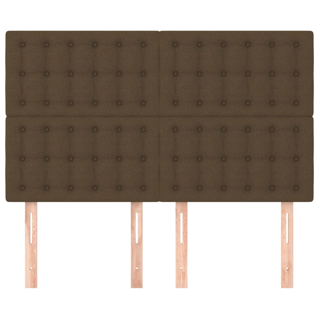 Vidaxl Bed Headboards, 4 Pcs, Dark Brown, 72X5X78/88 Cm, Fabric