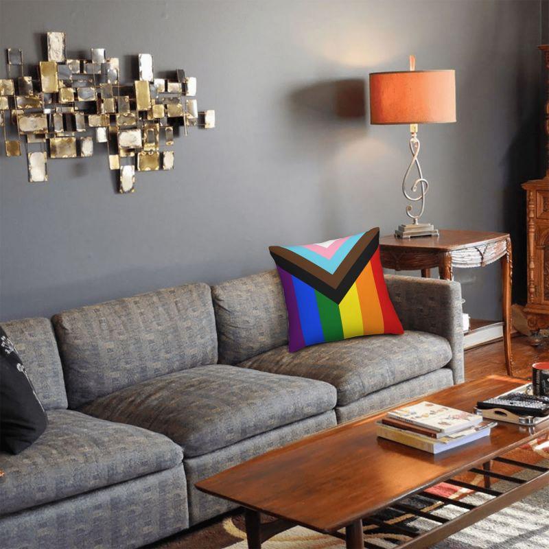 LGBT Progress Pride Flag Cushion Cover 40x40 Cm Soft Polyester Gay Lesbian Throw Pillow Case For Sofa Decoration Pillowcase