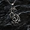 Viking Style Celtic Knot Dragon Pendant Stainless Steel Necklace For Men