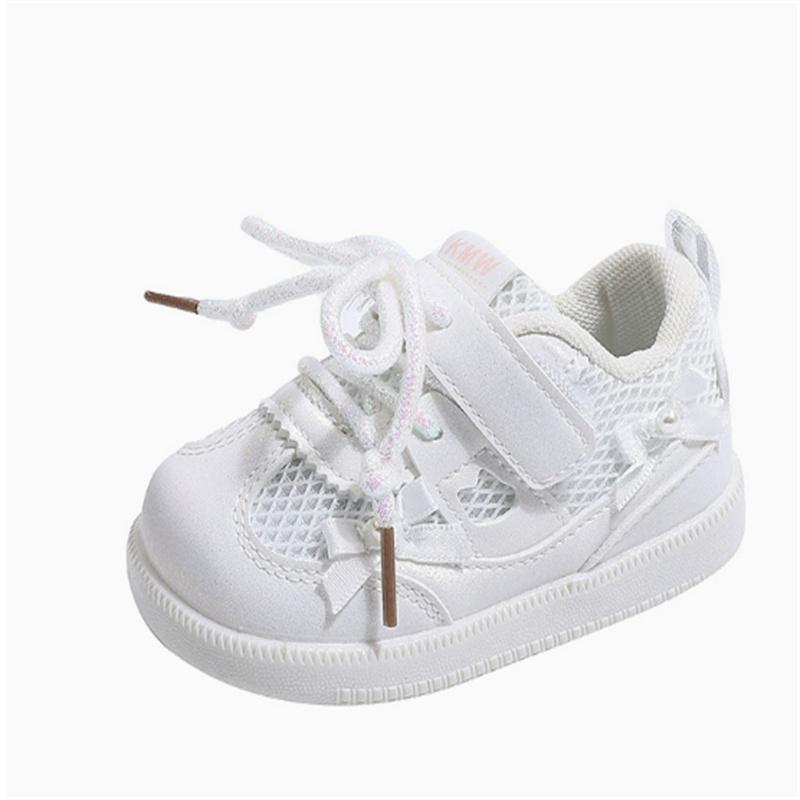 

New Spring Baby Shoes For Girls Mesh Breathable Toddler Children Shoes Soft Sole Outdoor Kids Tennis Fashion Girls Sneakers 20 бежевый