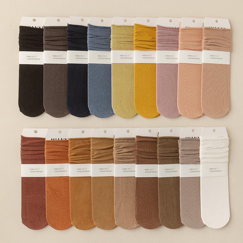 Nahtlose Damen-Socken bis zur Wade aus gekämmter Baumwolle - Weiß, Herbst/Winter, Japanischer Akademiker-Stil, Vielseitig und einfarbig