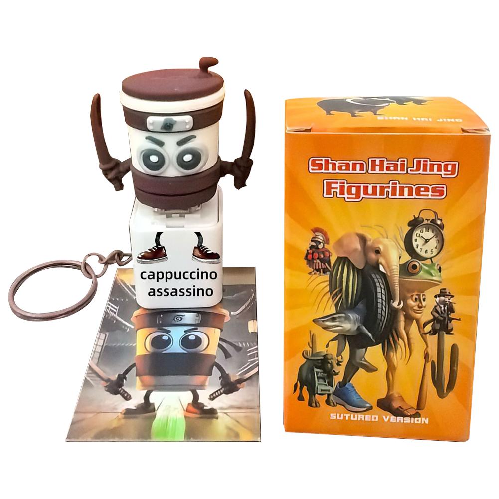 Stick man Tung tung tung Tungtungtung Anime Wooden Keychain Stick Man Figure with Luminous Pendant Collectible Decorative Gift