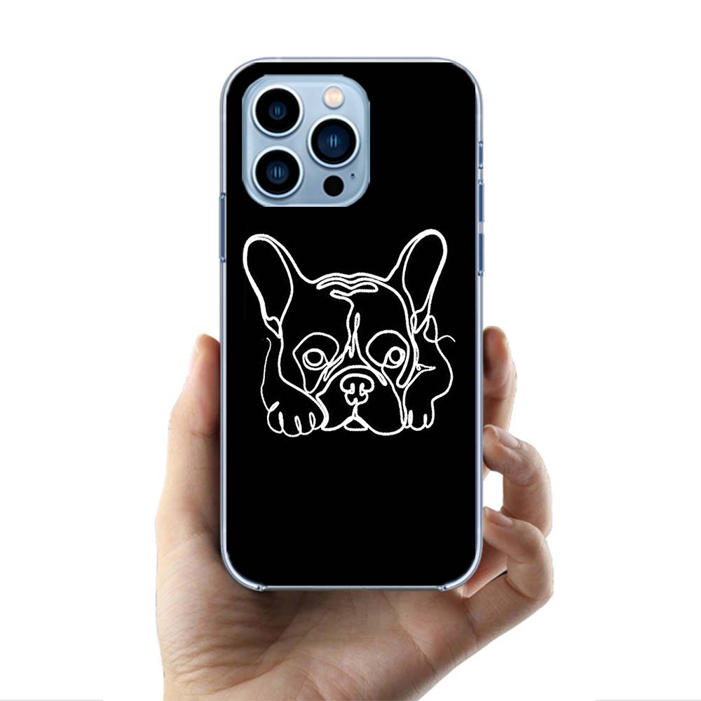 French Bulldog Black White Cases Phone Case For Iphone 17E 16E 17 Air 16 Pro Max 15 Pro 14 Plus 11 13 12 Mini Cover Cases Compat