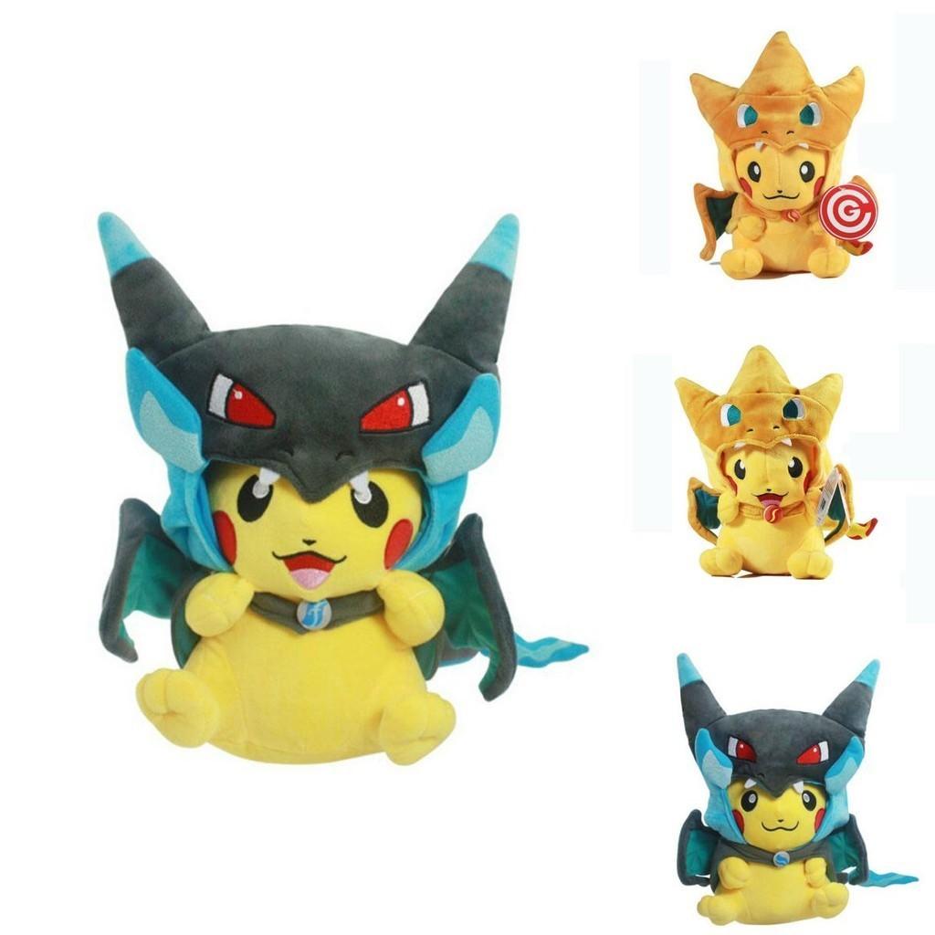 Urocze Pluszowe Zabawki Cosplay Pikachu Mega Pokemon Cos Charizard Miękkie Wypchane Zabawka dla Dzieci Do Przytulania