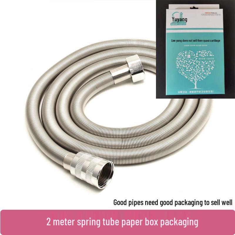 Pressurized Stainless Steel Shower Hose, Explosion-Proof, High-Temperature Resistant, 1.5/2 Meters for Home Use