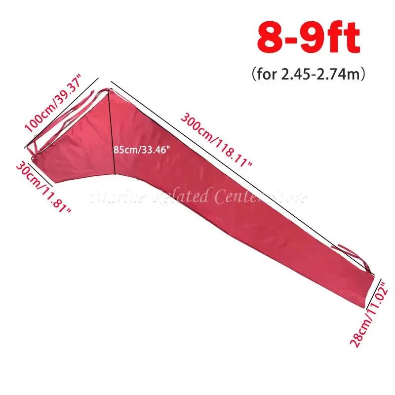 600D Red 8-9ft 11-12ft 12-13ft Mainsail Boom Sail Cover Waterproof Cover Boat Cover Windproof Sunshade Anti Scratch Dustproof 8-9ft