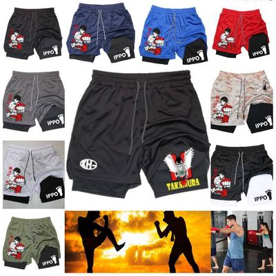 IPPO Anime Gym Shorts Men Box Muaythai Kickbox MMA Mix Bojové umenie 2 v 1 Kompresné šortky Quick Dry Athletics Krátke nohavice Leto
