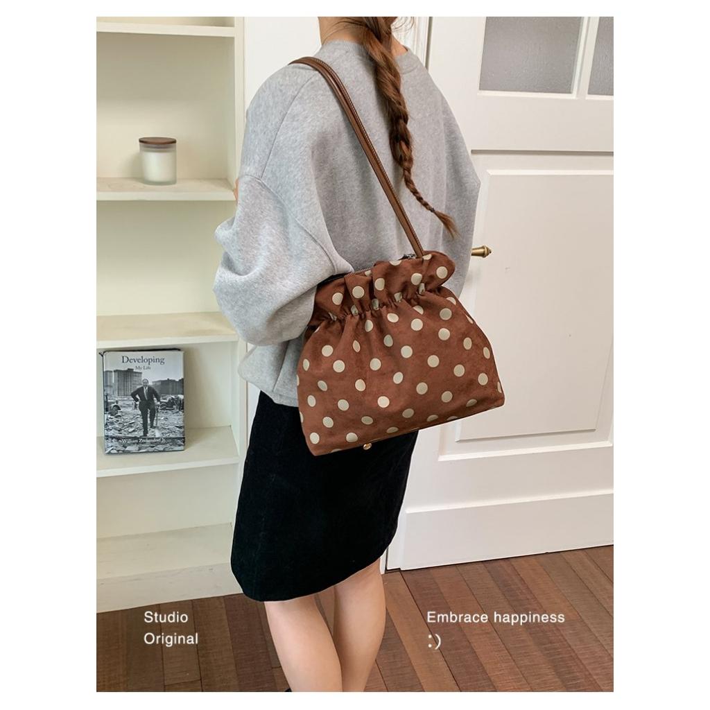 Handbag Women Faux suede Drawstring Daily Commute
