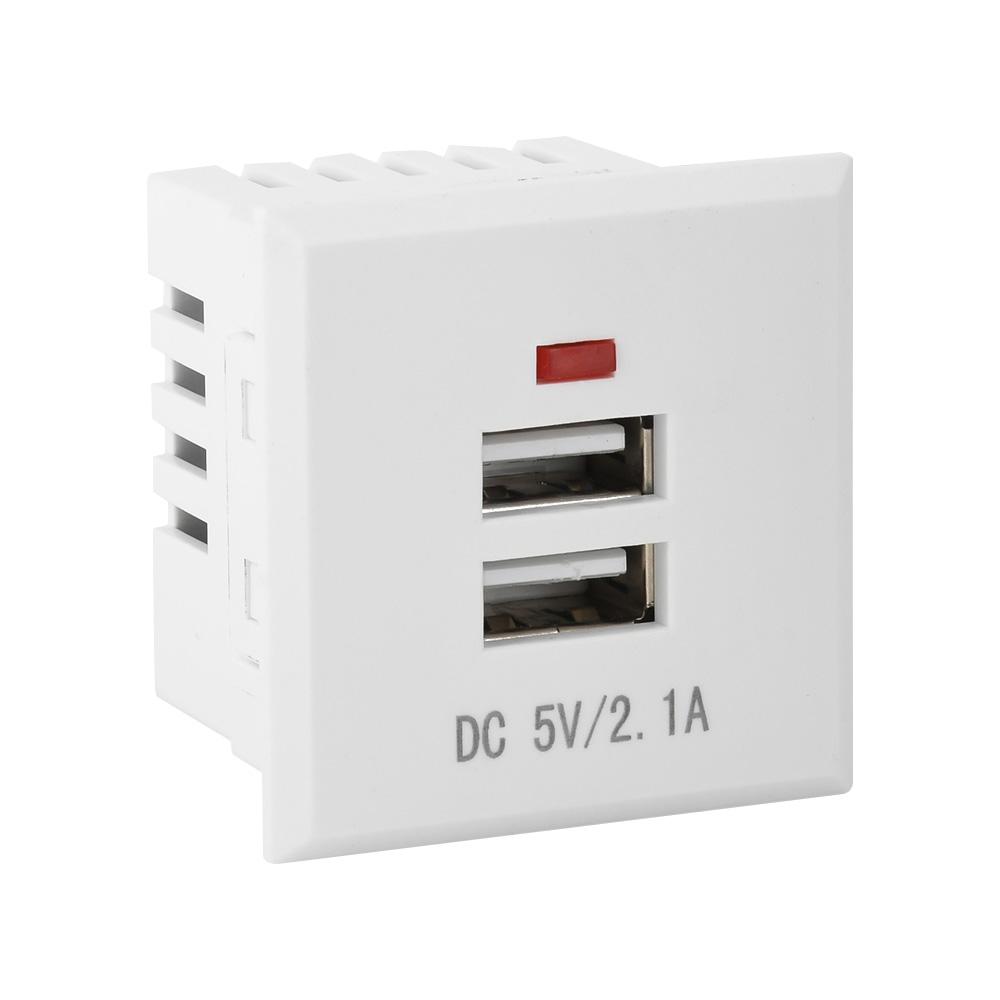 5V 2.1A Dual USB Power Socket Embedded Desktop Socket USB Charging Panel Module For Mobile Phones Tablets Ipad Chargers