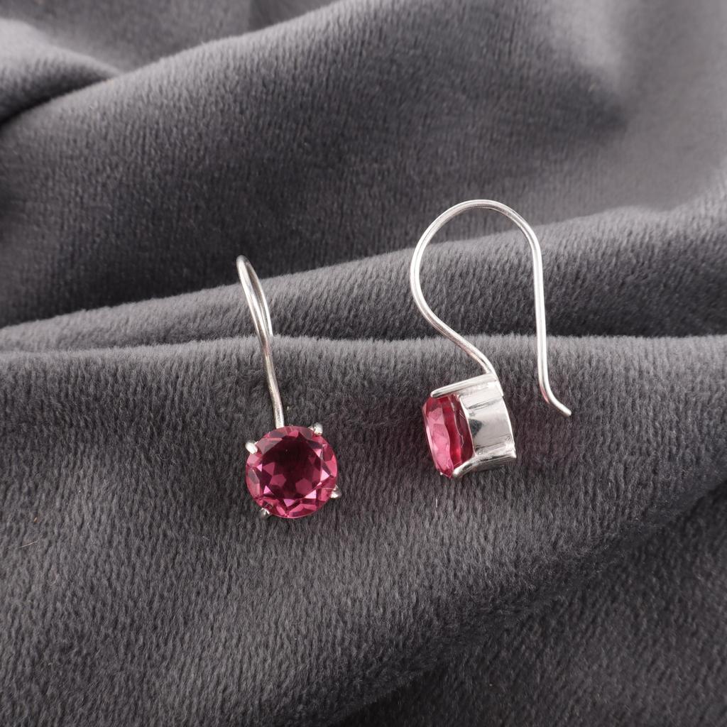 Pink Tourmaline 925 Solid Sterling Silver Earring, Handmade Gemstone Jewelry Earring, For Memorial Day