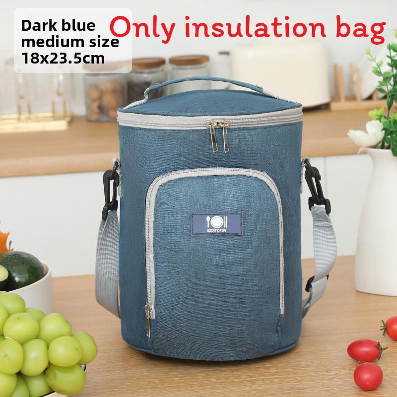 Insulated Student Lunch Bag With Solid Color And Compact Handle For Multiscenario Use