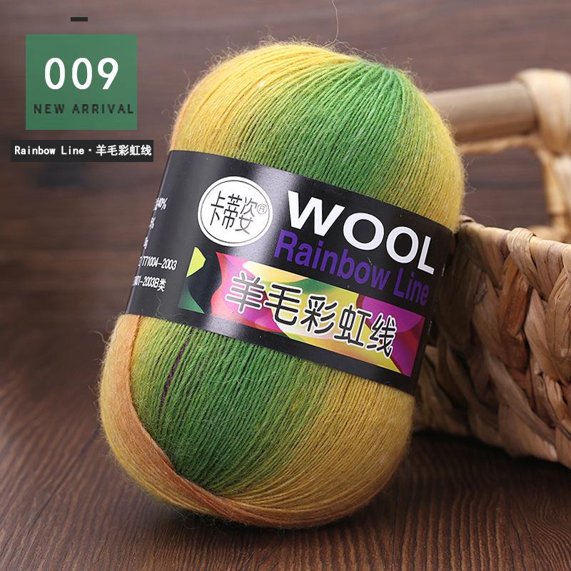 100g Wool Yarn Dye Rainbow Wool Flower Gradient Medium Thick Stick Needle Wool Hand Knitting Hat Coat Scarf Line