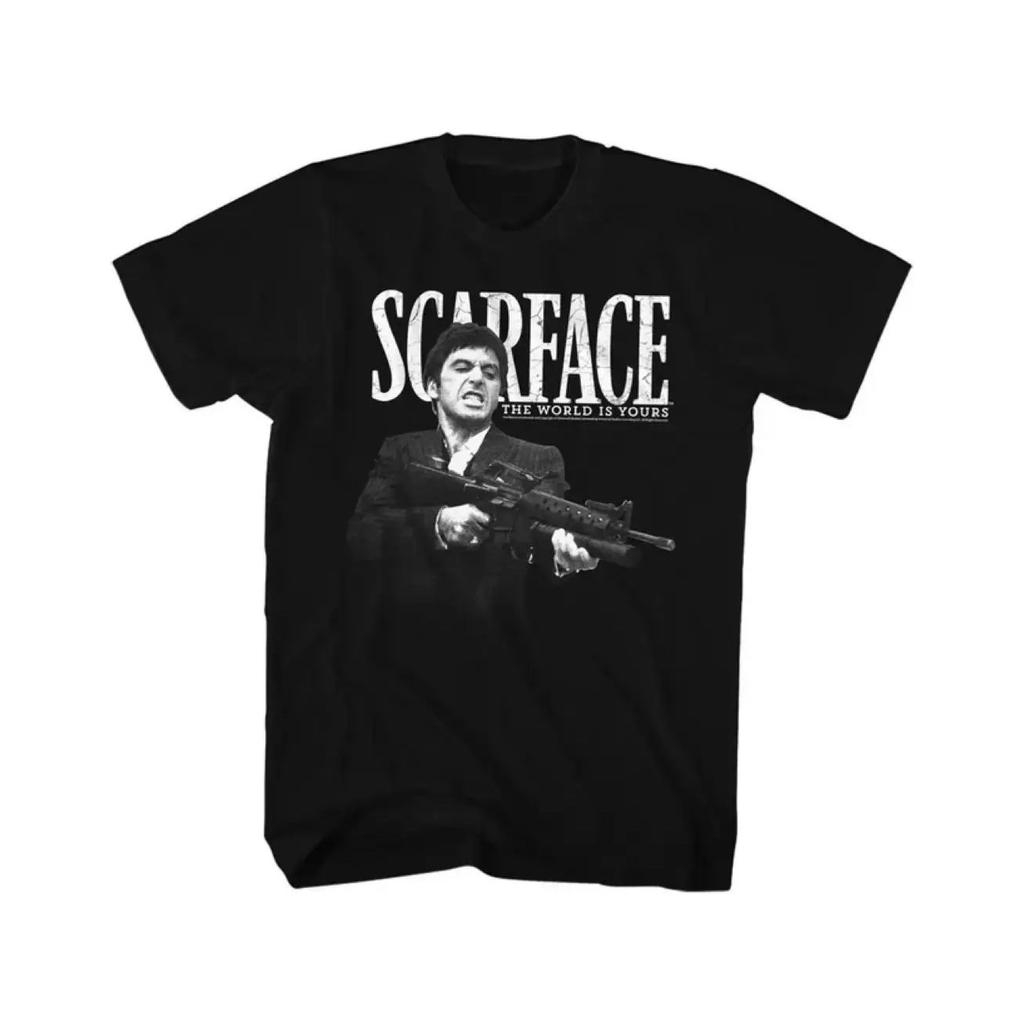 ZYXZ Men'S Scarface Movie Al Pacino T Shirt Machine Gun Cotton Sm Short Sleeve Shirt Tees Tops Streetwear Men Clothing 77899