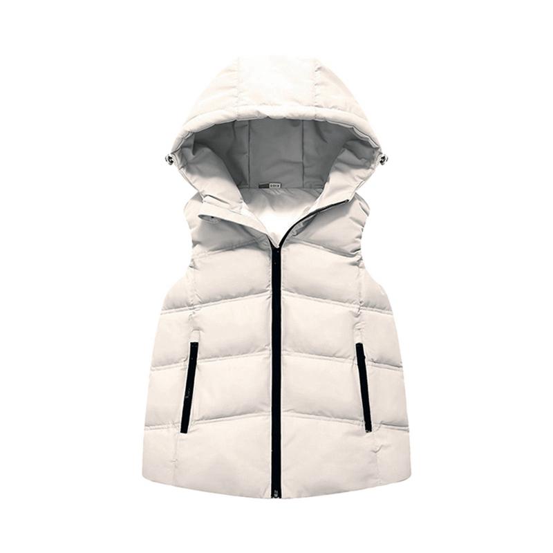 Kids Girls Winter Hooded Vest Sleeveless Warm Coat