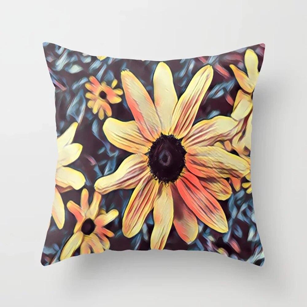 Home Decor Pillowcases Colorful Flower Printed  for Bedroom Living Room