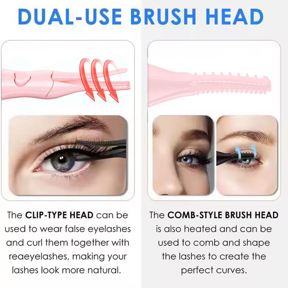 Electric Heated Eyelash Curler - Professional Quick Heating for Natural Lasting Curls, Temperature Controlled, USB Rechargeable