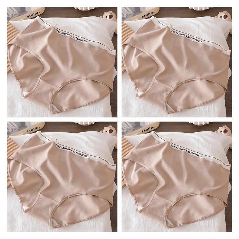 4 ks/Sada Dámské kalhotky s vysokým pasem Měkké prodyšné spodní prádlo Větší velikosti Zvedají hýždě Spodní prádlo L XL 2XL 3XL 4XL 5XL